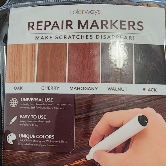 COLORWAYS WOOD REPAIR MARKER KIT 5 UNIQUE WOOD COLORS. - Picture 4 of 5